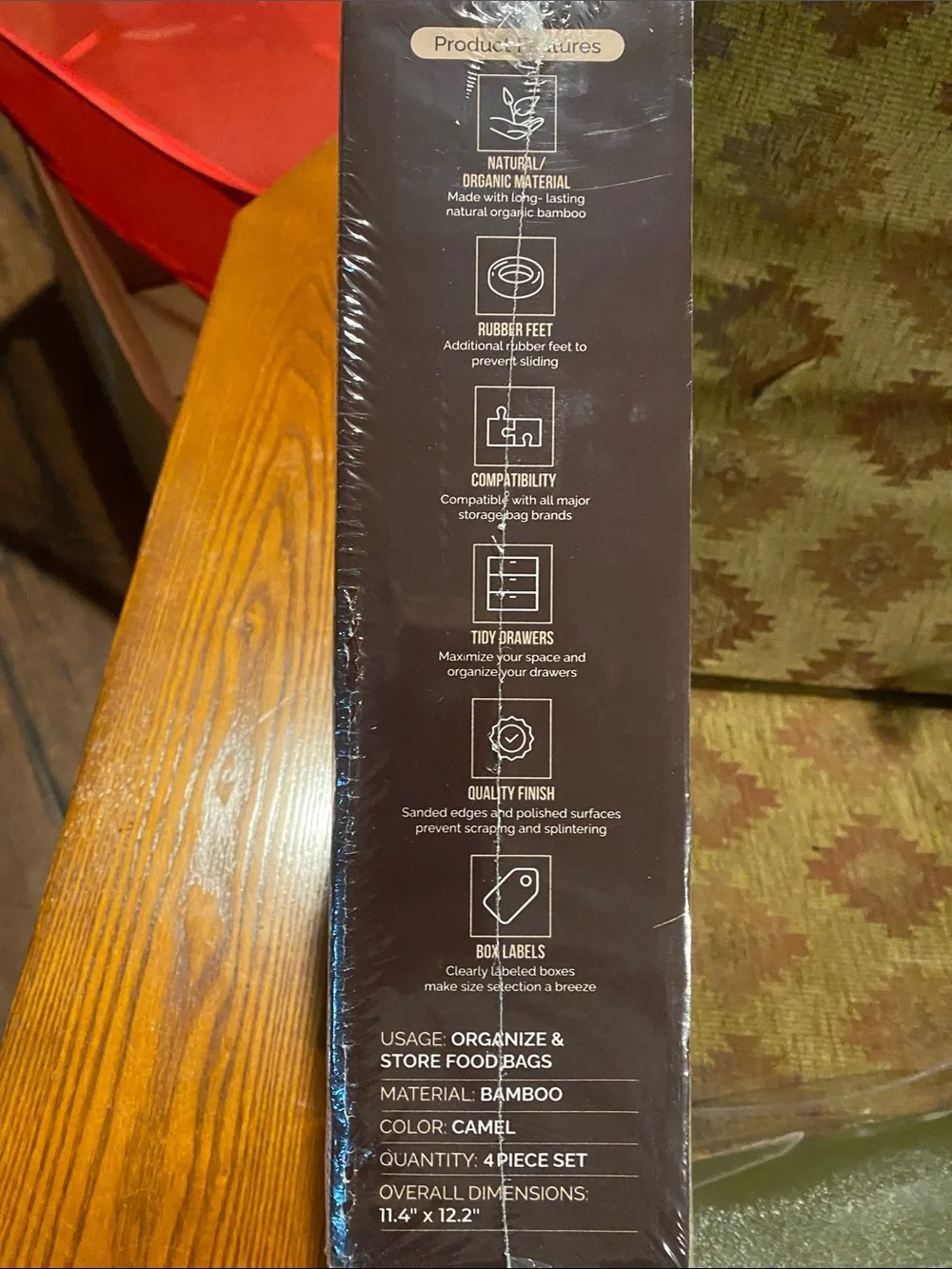 Brand new bamboo organize and store food bags